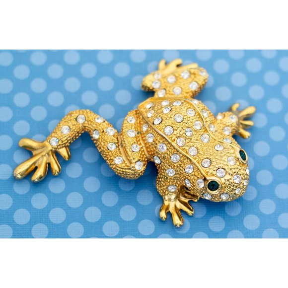 Vintage Gold Tone Toad Brooch - M22 - Picture 2 of 4
